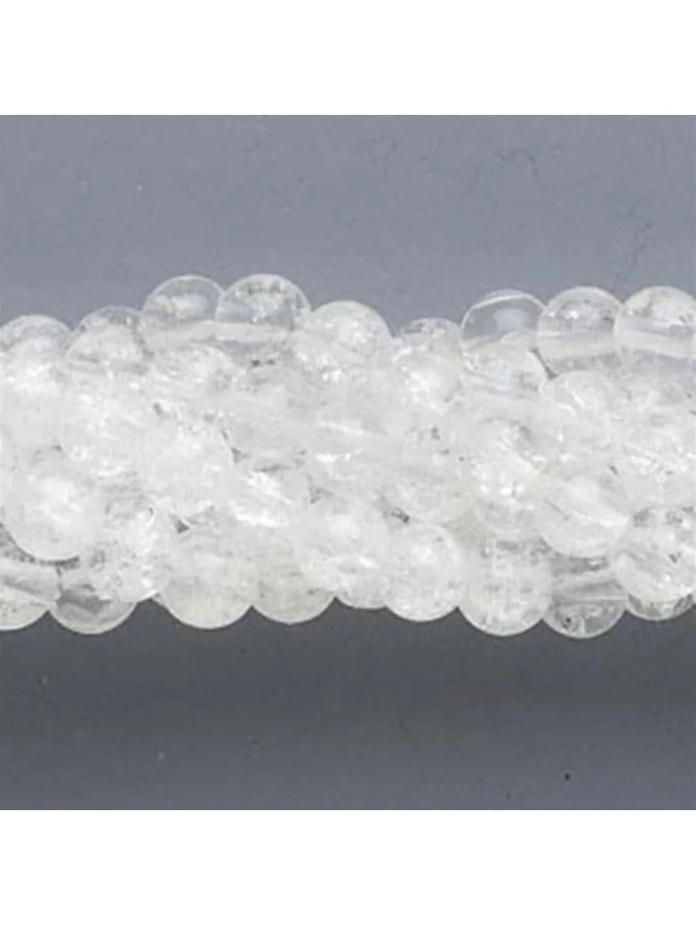 Lot of 100 Clear 5mm-6mm Crackle Glass Round Beads